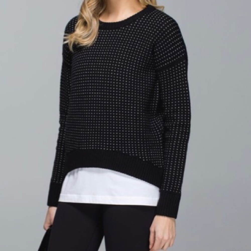 Lululemon Yogi Crew Birdseye Sweater 100% wool